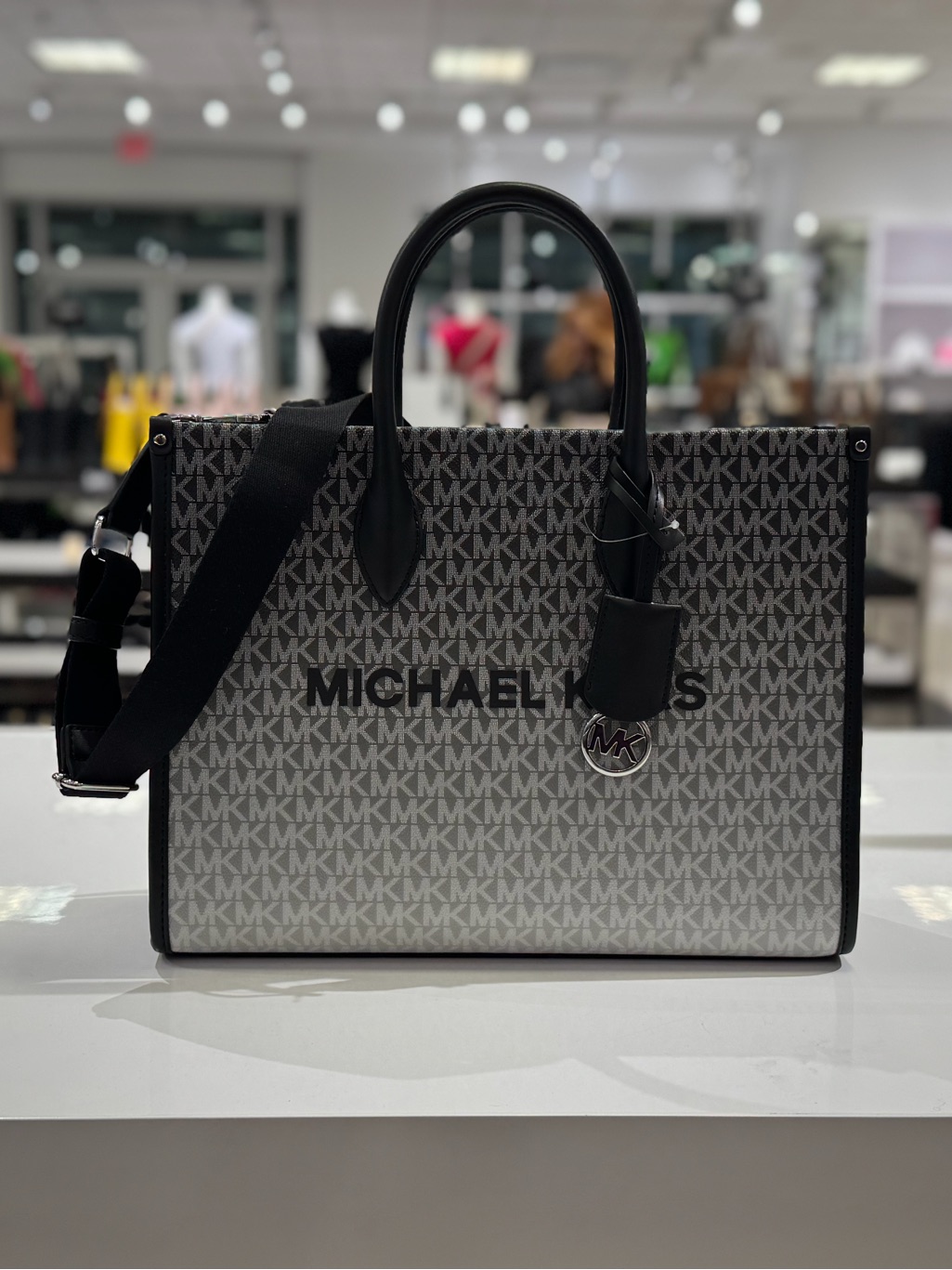 Michael Kors Mirella Medium Tote Shoulder Bag Mk Ombre Black Multi
